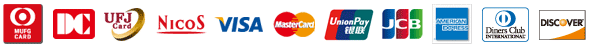 MUFG CARD, DC, UFJ Card, NICOS, VISA, MasterCard, UnionPay, JCB, AMERICAN EXPRESS, Diners Club, DISCOVER
